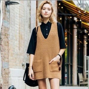 FP Tan Knit Dress with Pockets